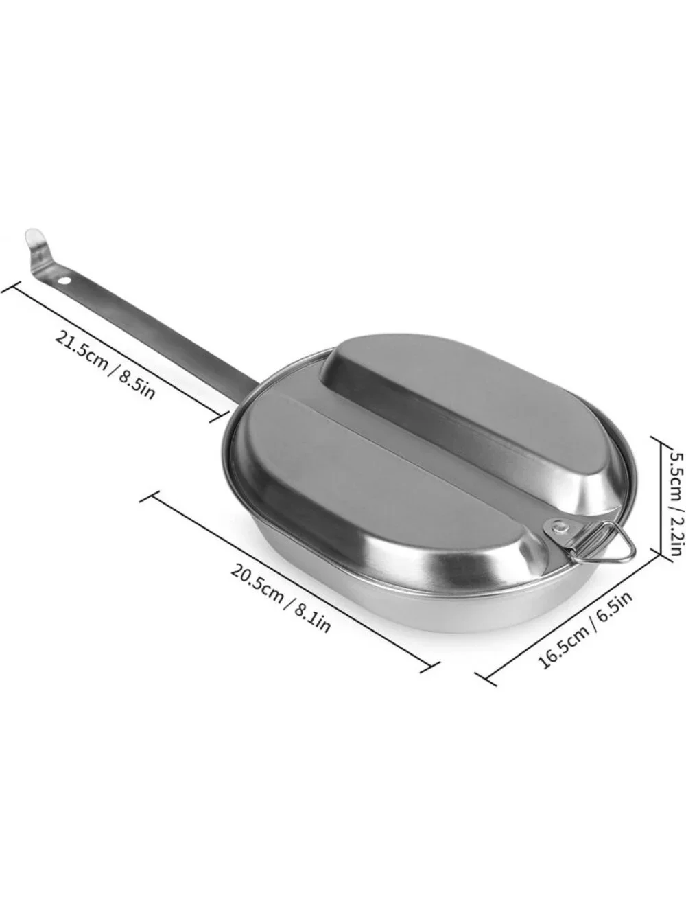 Stainless Steel Military Mess Kit Plate Set for Camping, Hiking, BBQ & Picnic